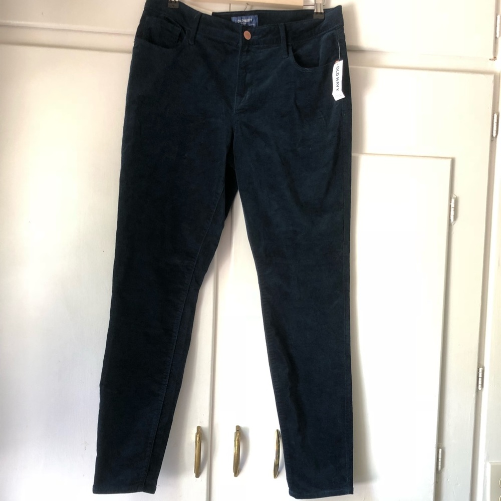 Dark teal old navy rockstar velvet jeans